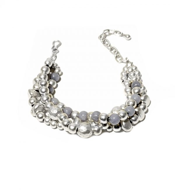 Hand Made Pewter Bracelet Plated in 925 Silver - SKU# ZBB-072B