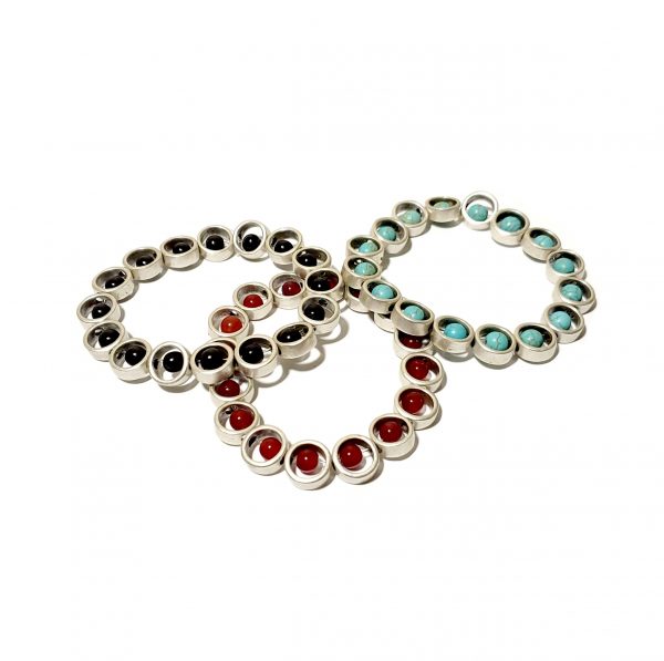 Hand Made Pewter Bracelet Plated in 925 Silver - SKU# ZBB-213 Blk - Image 2