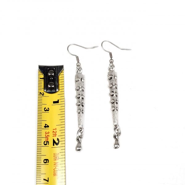 Hand Made Pewter Earrings Plated in 925 Silver - SKU# ZE-008 - Image 2