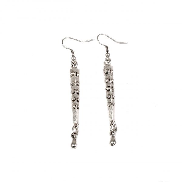 Hand Made Pewter Earrings Plated in 925 Silver - SKU# ZE-008