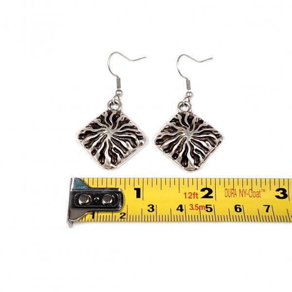 Hand Made Pewter Earrings Plated in 925 Silver - SKU# ZE-077 - Image 2