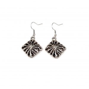 Hand Made Pewter Earrings Plated in 925 Silver - SKU# ZE-077