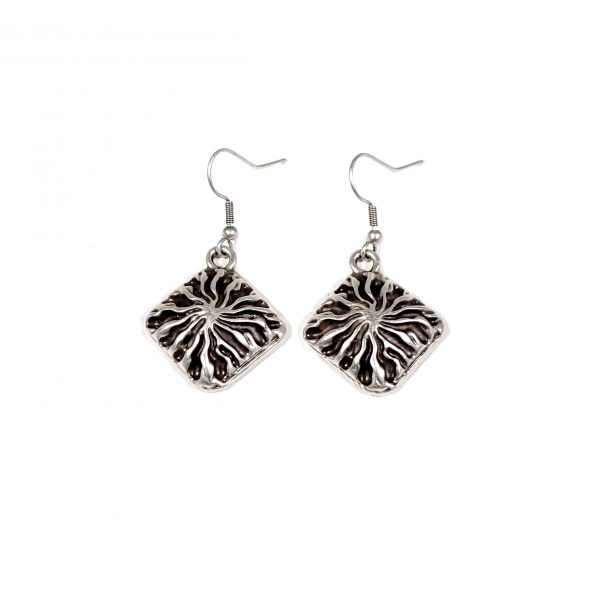 Hand Made Pewter Earrings Plated in 925 Silver - SKU# ZE-077
