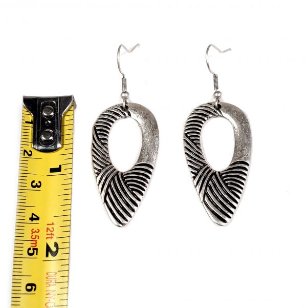 Hand Made Pewter Earrings Plated in 925 Silver - SKU# ZE-096 - Image 2