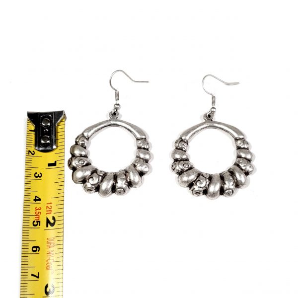 Hand Made Pewter Earrings Plated in 925 Silver - SKU# ZE-105 - Image 2