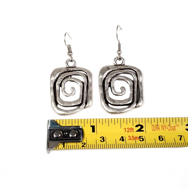 Hand Made Pewter Earrings Plated in 925 Silver - SKU# ZE-108 - Image 2