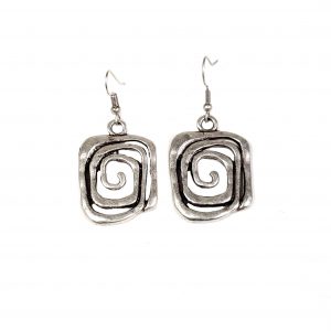 Hand Made Pewter Earrings Plated in 925 Silver - SKU# ZE-108