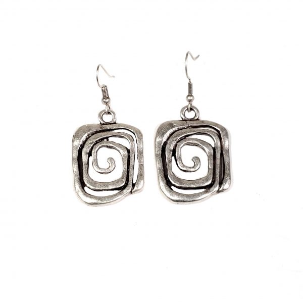 Hand Made Pewter Earrings Plated in 925 Silver - SKU# ZE-108