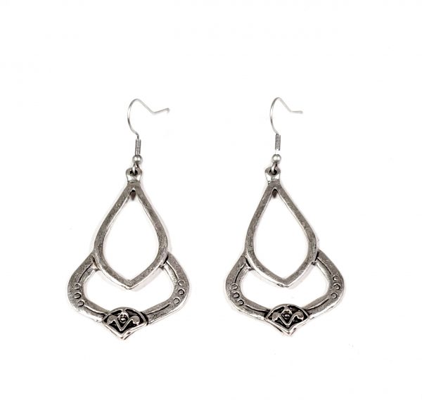 Hand Made Pewter Earrings Plated in 925 Silver - SKU# ZE-120
