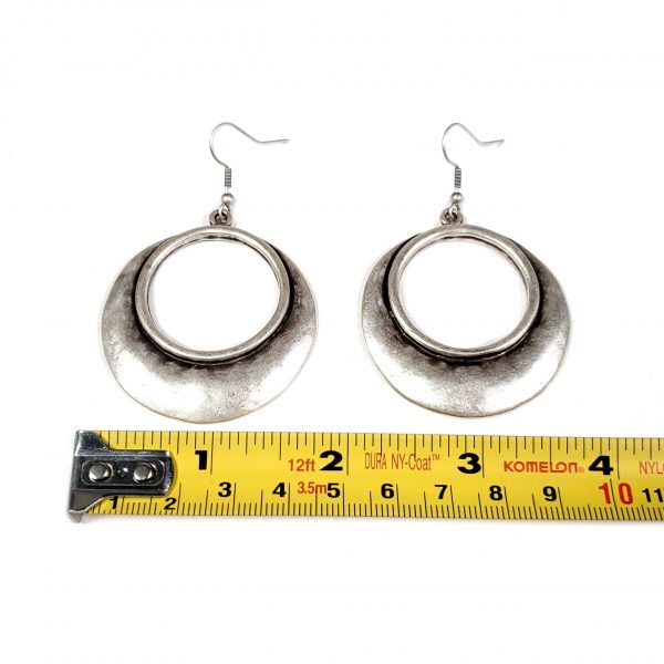 Hand Made Pewter Earrings Plated in 925 Silver - SKU# ZE-137 - Image 2