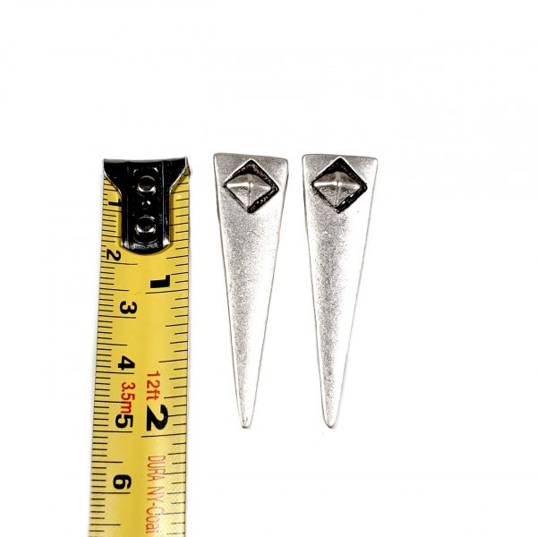 Hand Made Pewter Earrings Plated in 925 Silver - SKU# ZE-292 - Image 2