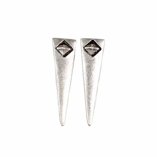 Hand Made Pewter Earrings Plated in 925 Silver - SKU# ZE-292