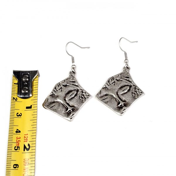 Hand Made Pewter Earrings Plated in 925 Silver - SKU# ZE-328 - Image 2