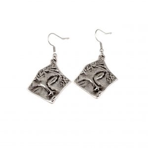 Hand Made Pewter Earrings Plated in 925 Silver - SKU# ZE-328