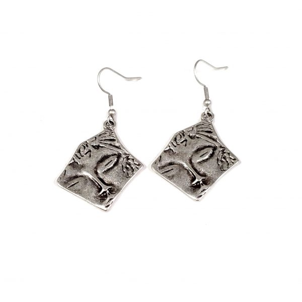 Hand Made Pewter Earrings Plated in 925 Silver - SKU# ZE-328