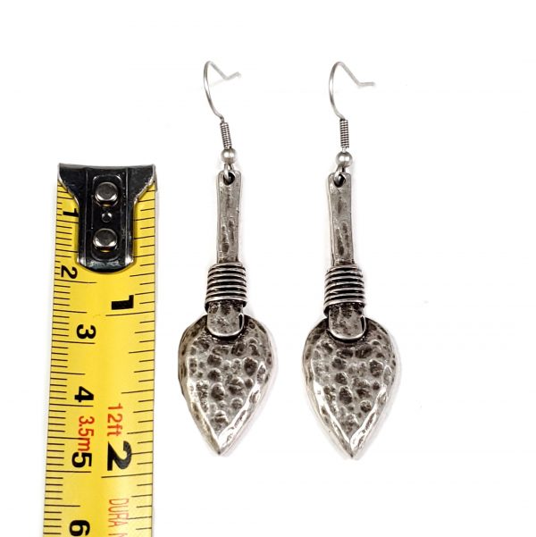 Hand Made Pewter Earrings Plated in 925 Silver - SKU# ZE-421 - Image 2