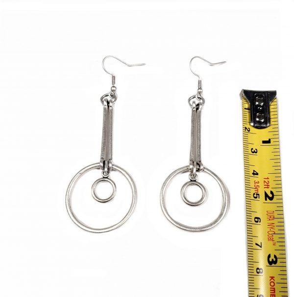 Hand Made Pewter Earrings Plated in 925 Silver - SKU# ZE-434 - Image 2