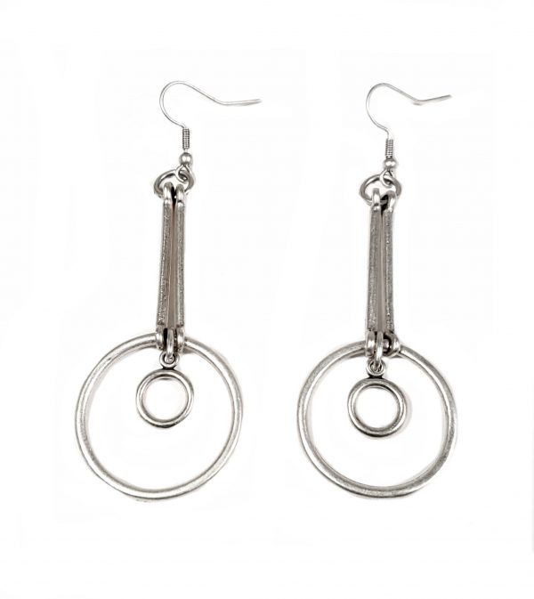 Hand Made Pewter Earrings Plated in 925 Silver - SKU# ZE-434