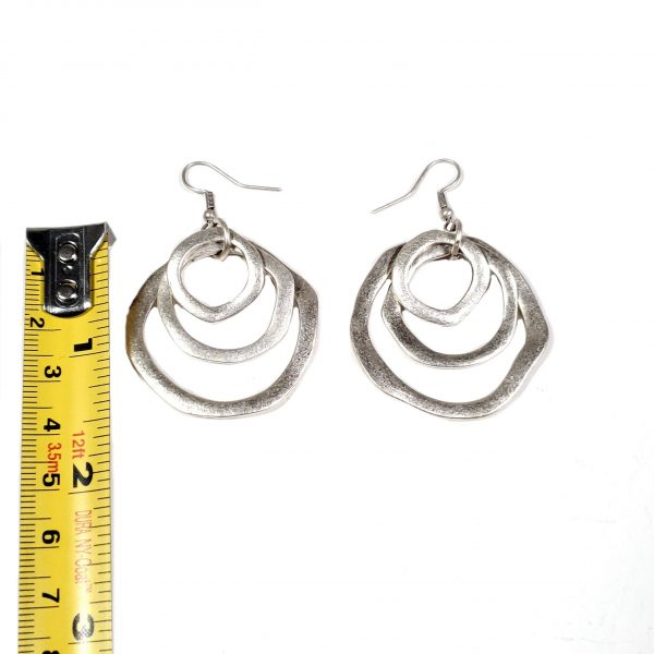 Hand Made Pewter Earrings Plated in 925 Silver - SKU# ZE-440 - Image 2