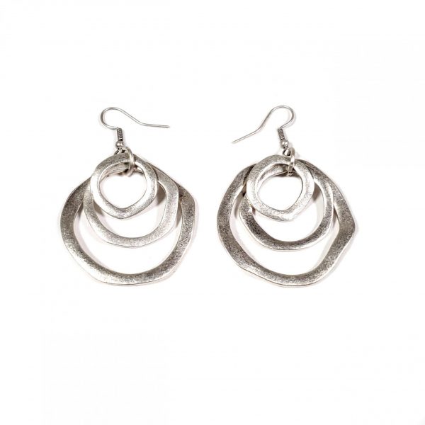 Hand Made Pewter Earrings Plated in 925 Silver - SKU# ZE-440