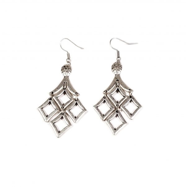 Hand Made Pewter Earrings Plated in 925 Silver - SKU# ZE-489