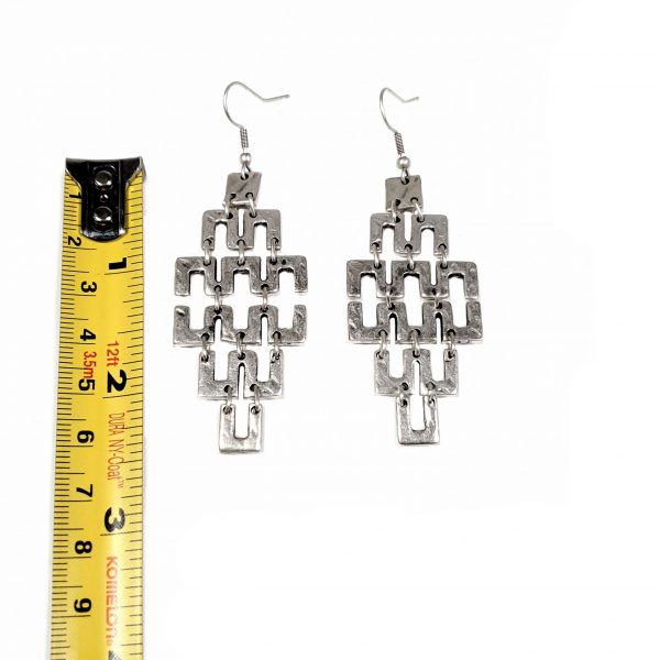 Hand Made Pewter Earrings Plated in 925 Silver - SKU# ZE-490 - Image 2