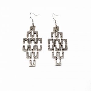 Hand Made Pewter Earrings Plated in 925 Silver - SKU# ZE-490
