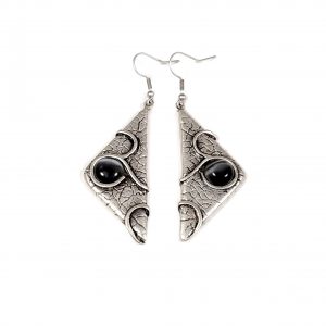 Hand Made Pewter Earrings Plated in 925 Silver - SKU# ZE-499