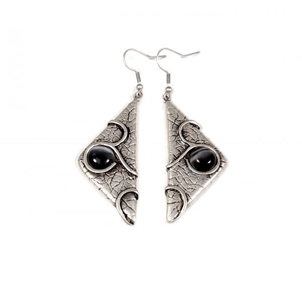 Hand Made Pewter Earrings Plated in 925 Silver - SKU# ZE-499
