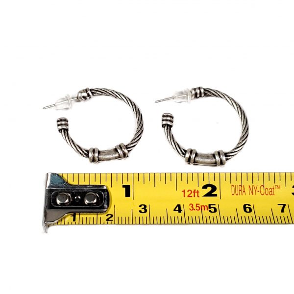 Hand Made Pewter Earrings Plated in 925 Silver - SKU# ZE-526 - Image 2
