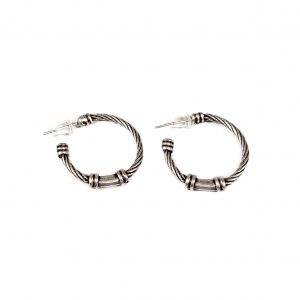 Hand Made Pewter Earrings Plated in 925 Silver - SKU# ZE-526