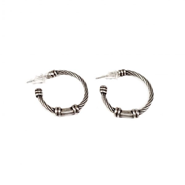 Hand Made Pewter Earrings Plated in 925 Silver - SKU# ZE-526