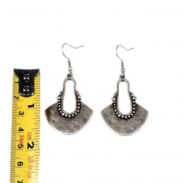 Hand Made Pewter Earrings Plated in 925 Silver - SKU# ZE-567 - Image 2
