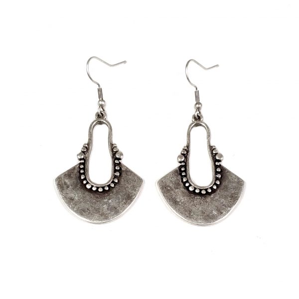 Hand Made Pewter Earrings Plated in 925 Silver - SKU# ZE-567