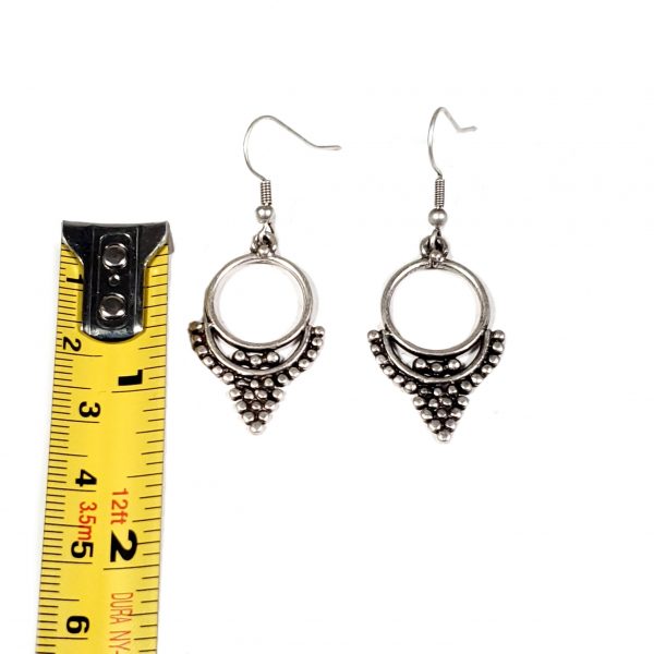 Hand Made Pewter Earrings Plated in 925 Silver - SKU# ZE-583 - Image 2