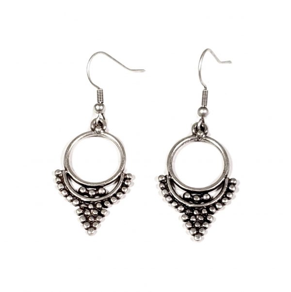 Hand Made Pewter Earrings Plated in 925 Silver - SKU# ZE-583