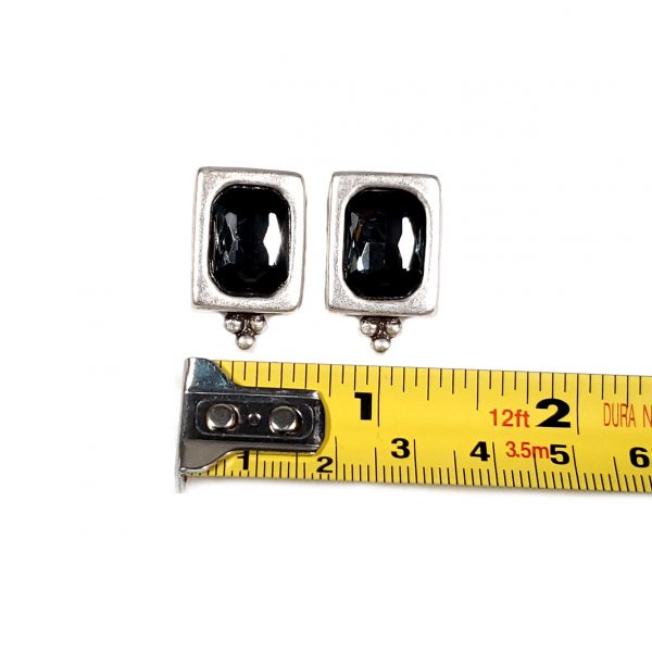 Hand Made Pewter Earrings Plated in 925 Silver - SKU# ZE-628G - Image 2