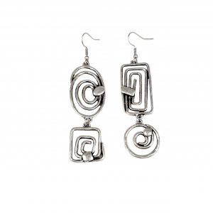 Hand Made Pewter Earrings Plated in 925 Silver - SKU# ZE-682