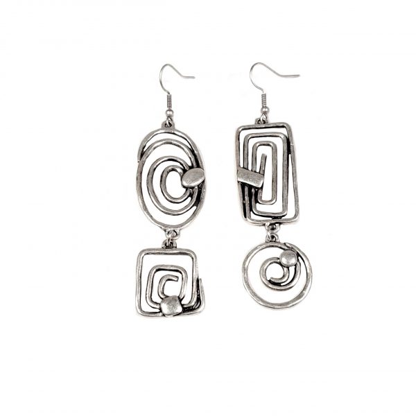 Hand Made Pewter Earrings Plated in 925 Silver - SKU# ZE-682