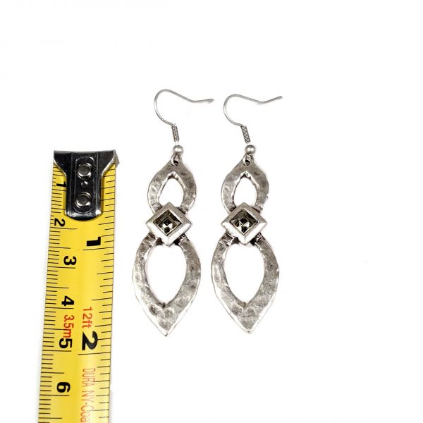Hand Made Pewter Earrings Plated in 925 Silver - SKU# ZE-689G - Image 2