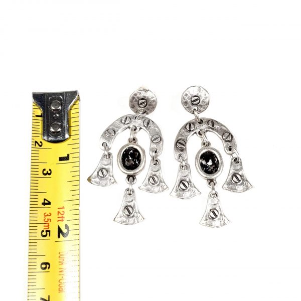 Hand Made Pewter Earrings Plated in 925 Silver - SKU# ZE-698G - Image 2
