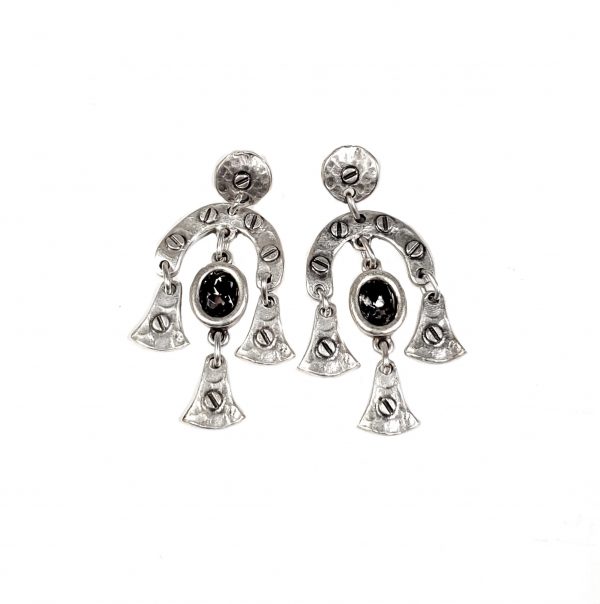 Hand Made Pewter Earrings Plated in 925 Silver - SKU# ZE-698G