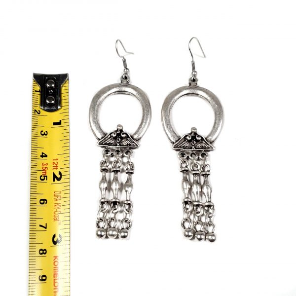 Hand Made Pewter Earrings Plated in 925 Silver - SKU# ZEP-024 - Image 2