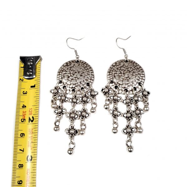 Hand Made Pewter Earrings Plated in 925 Silver - SKU# ZEP-035 - Image 2