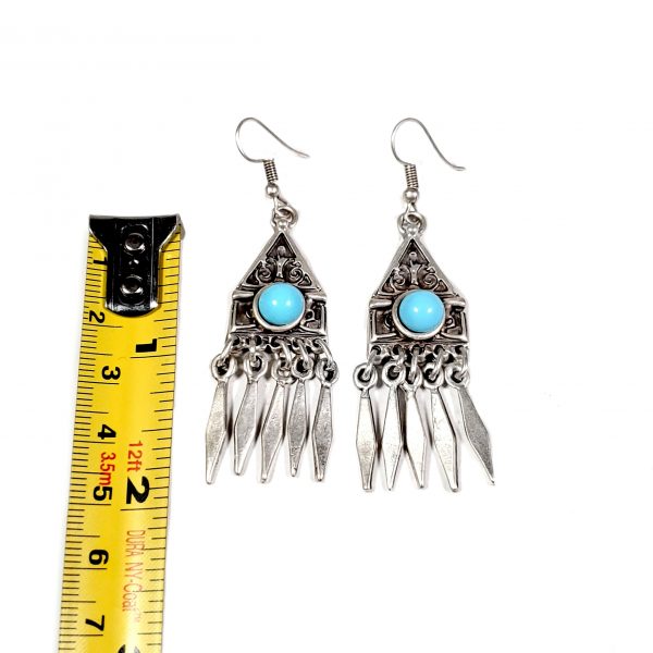 Hand Made Pewter Earrings Plated in 925 Silver - SKU# ZESP-044 - Image 2