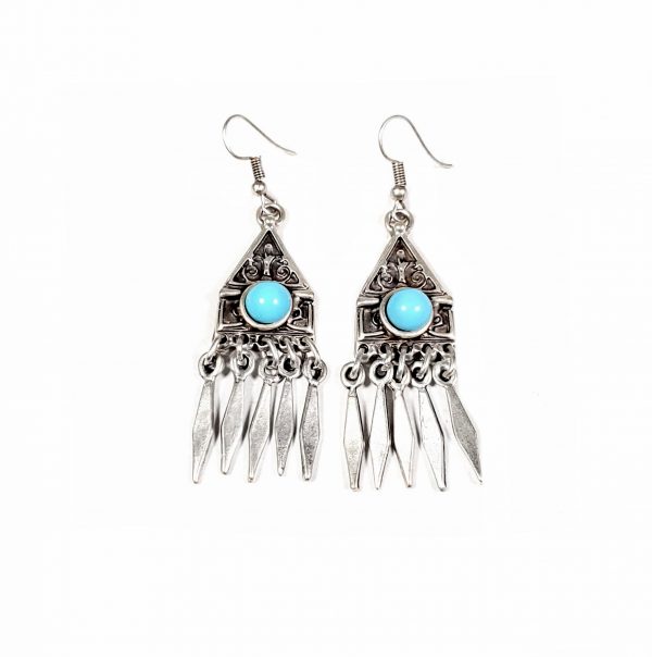 Hand Made Pewter Earrings Plated in 925 Silver - SKU# ZESP-044