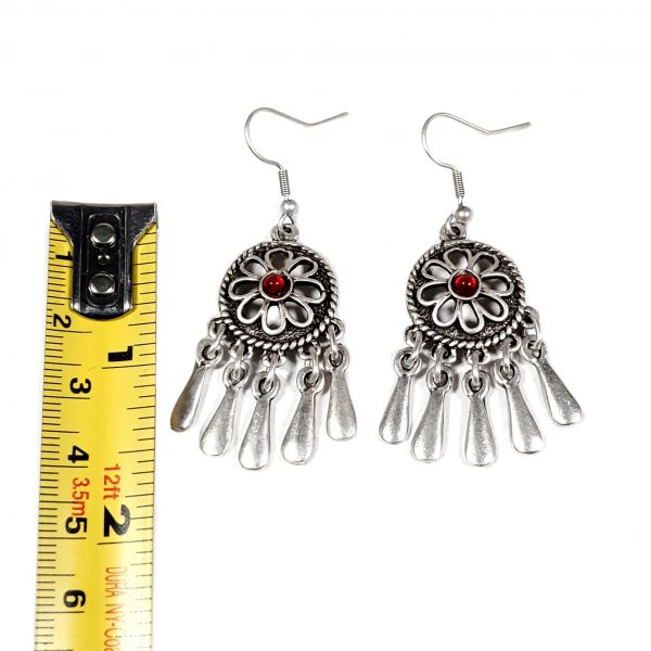 Hand Made Pewter Earrings Plated in 925 Silver - SKU# ZESP-046 - Image 2
