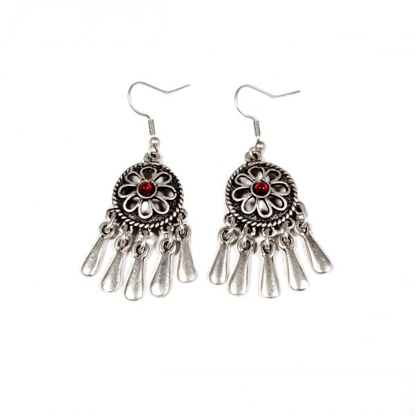 Hand Made Pewter Earrings Plated in 925 Silver - SKU# ZESP-046