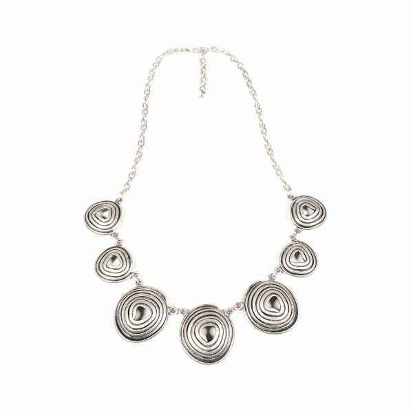 Hand Made Pewter Necklace Plated in 925 Silver - SKU# ZN-044