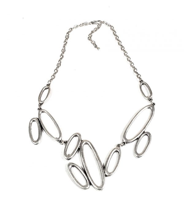 Hand Made Pewter Necklace Plated in 925 Silver - SKU# ZN-054
